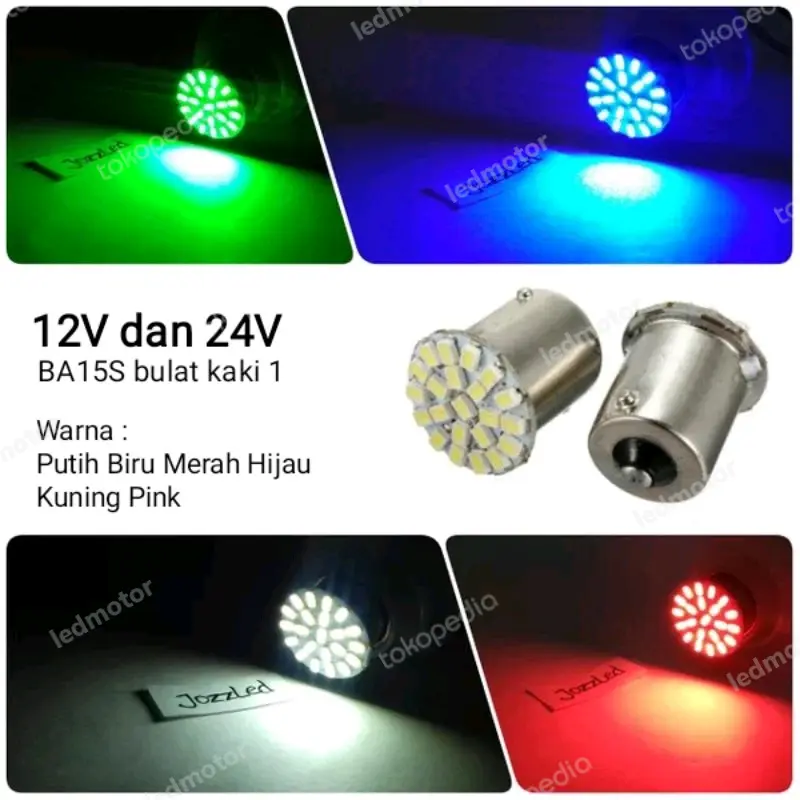 12V/ 24V Lampu Sen Bemper Atret Kaki 1 22Led Motor Mobil Bis Truk Nyala Diam