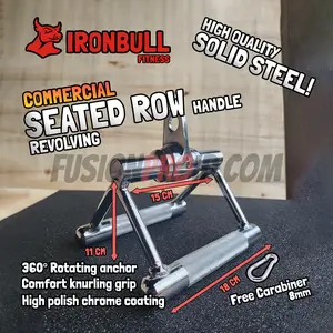 Seated Row Handle Single Bar Grip Cable Attachment Fitnes Ironbull
