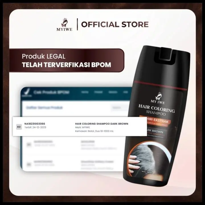 My Iwe Hair Coloring Shampoo/Shampo Myiwe Dark brown Rambut Beruban