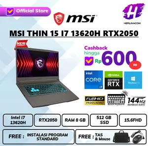 Msi Thin 15 I7 13620h Rtx2050 Ram 4Gb/8Gb 512Gb W11 15.6FHD 144Hz Blit