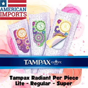 [Harga Per Piece] Tampax Radiant Tampons, Light/Regular/Super