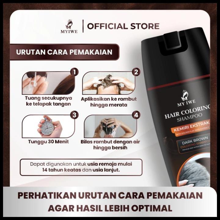 Shampo Myiwe Drak brown Rambut Beruban | Sampo Penghitam Uban 3