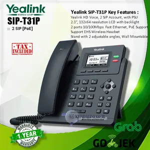Yealink SIP-T31P - HD Voice Entry level IP-Phone [2 SIP - PoE]