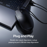 Gambar ROBOT M102 MOUSE WIRED BUSINESS OFFICE 1200DPI KABEL USB TERMURAH dari btgcom Kota Denpasar 5 Tokopedia