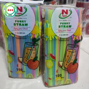 sedotan Funky Straw Drink Sedotan Tekuk Fungky isi 100 Pcs