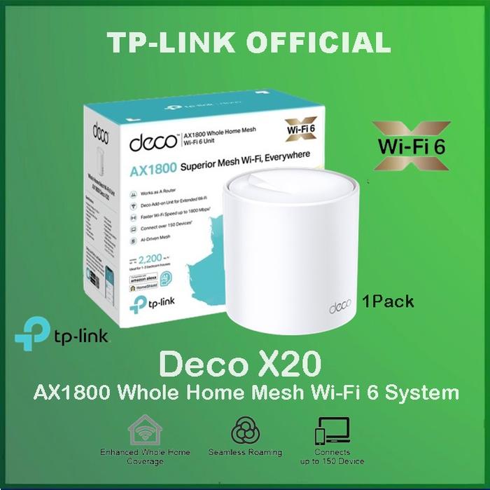 Gambar TP-LINK DECO X20 ( 1 PACK ) AX1800 Whole Home Mesh Wi-Fi 6 Tplink X 20 dari Officiall Brands Kota Administrasi Jakarta Barat Tokopedia
