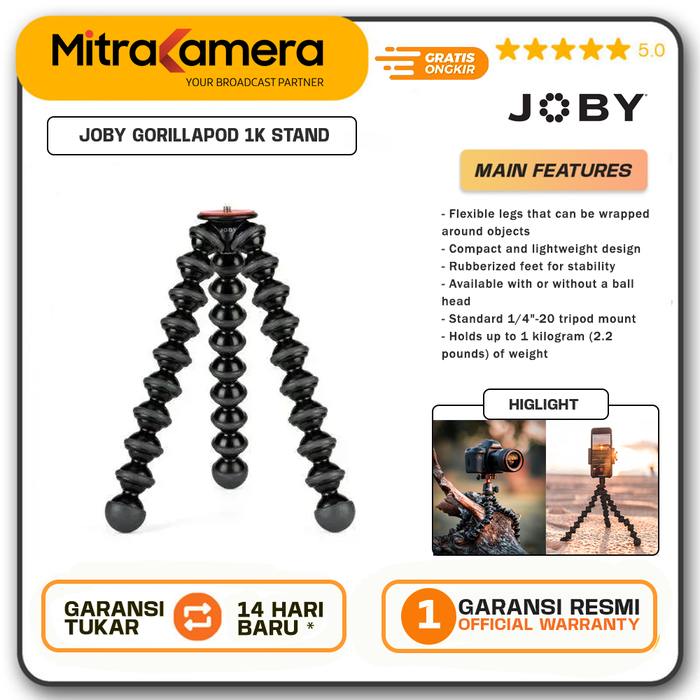 Gambar Joby Gorillapod 1k Stand dari Mitrakamera Kota Administrasi Jakarta Selatan Tokopedia