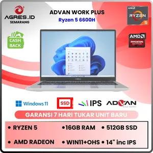 Advan Workplus Ryzen 5 6600H 16GB SSD 512GB 14' FHD W11 SILVER