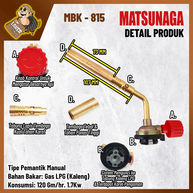 MATSUNAGA GAS TORCH FULL TEMBAGA (MBK-815) - MANUAL 1