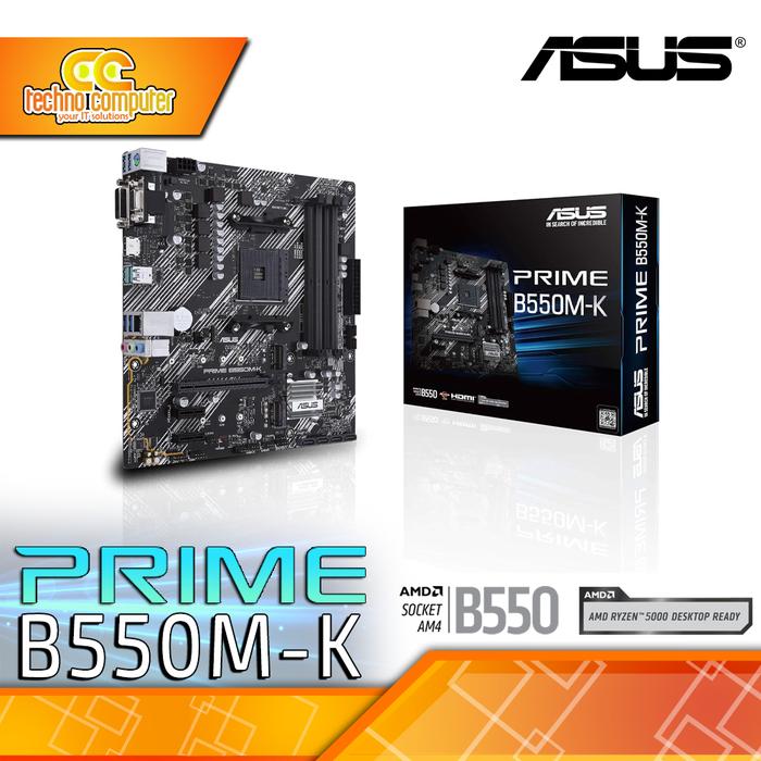 Gambar MOTHERBOARD ASUS PRIME B550M-K - mATX AM4 B550 DDR4 dari Techno Computer Bali Kota Denpasar Tokopedia