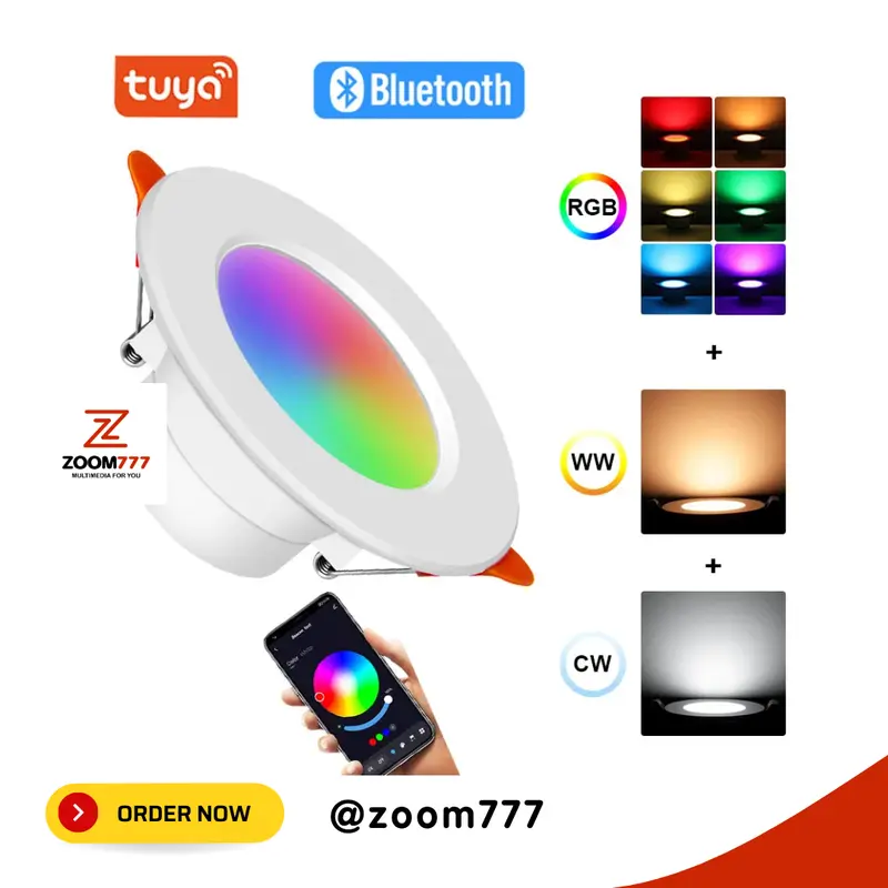 TERMURAH TaffLED Lampu Downlight LED Smart Bulb Bluetooth Tuya 10W RGB 0