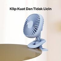 Gambar ROBOT RT-BF10B Mini Fan Kipas Angin Portable Klip Jepit 2000mAh 3Speed - BLUE dari QUEEN id Official Kab. Tangerang 4 Tokopedia