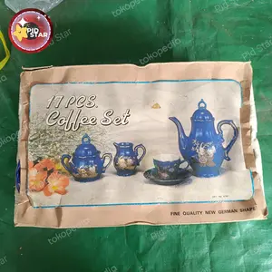 Blue Vintage German Style Coffee Set Made In Japan 17Pcs, Baru/New