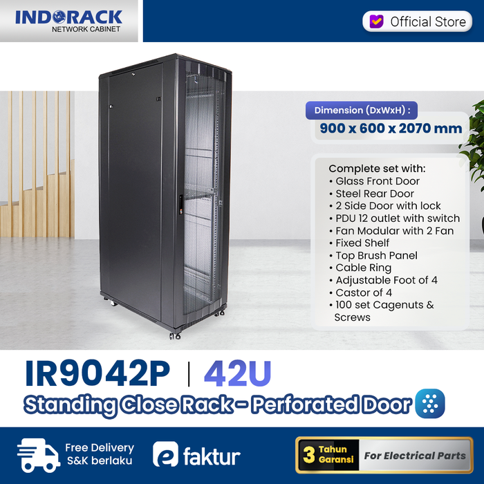 Ir9148 Rack Promo Indorack IR9042P Close Rack 42U Depth 900mm Perforated Door Rak ...