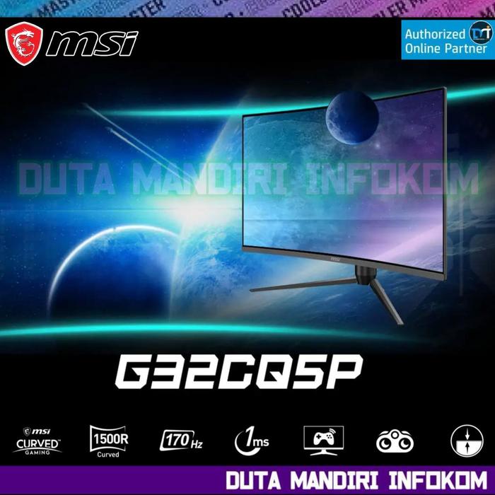 Gambar MSI G32CQ5P 32" Inch Curved - WQHD 170Hz 1ms DP HDMI HDR Monitor dari Duta Mandiri Infokom Kota Administrasi Jakarta Pusat Tokopedia