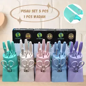 Pisau Set 6 in 1 Keramik/pisau set dapur/pisau potong+tempat pisau