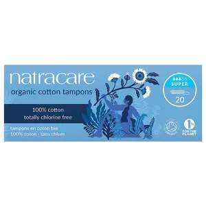 NATRACARE TAMPONS ORGANIC SUPER 20 PADS TAMPON CHLORINE FREE