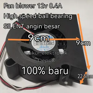 FAN BLOWER 12V 9CM NEW BALL BEARING