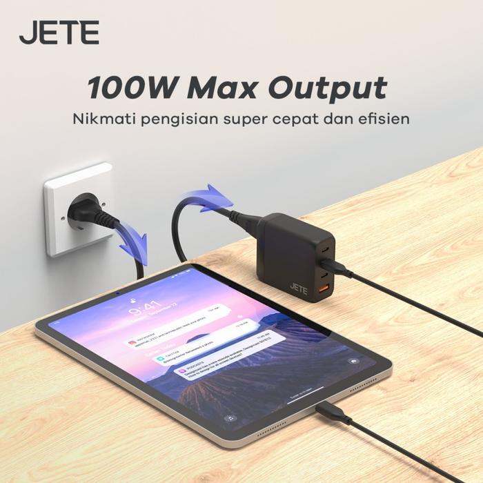 Gambar JETE E7 Charger Hp 100Watt Fast Charger JETE E7 4 Port Power Delivery dari JETE Indonesia Mall Kota Makassar Tokopedia