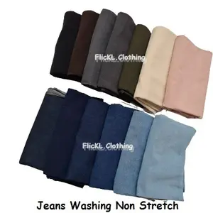 Kain Jeans Wash Non Stretch Bahan Denim Wash Non Stretch Denim Washing Jeans Washing Tidak Melar Ukuran 1.25 M