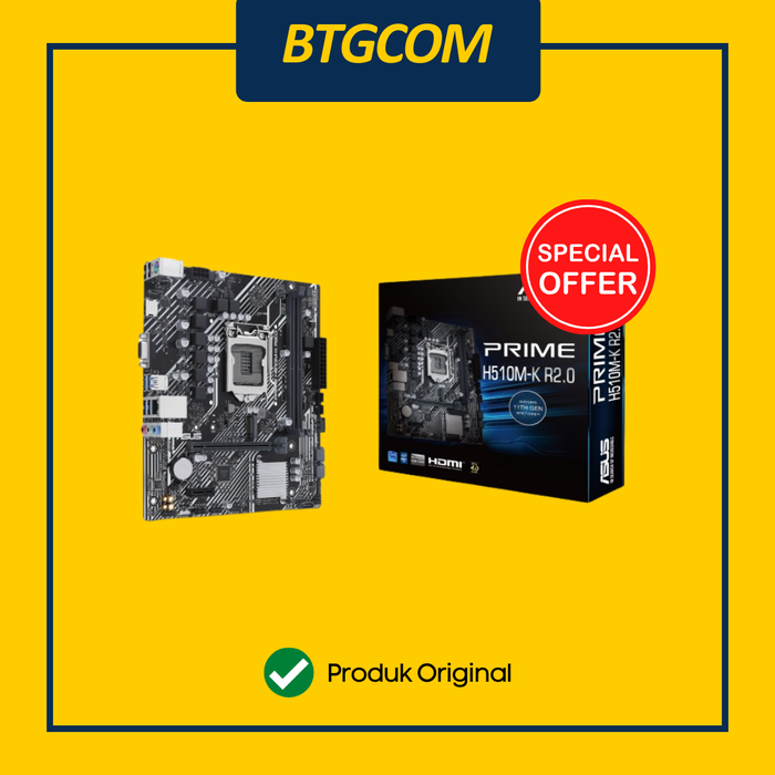 Gambar MOTHERBOARD INTEL ASUS PRIME H510M-K R2.0 LGA 1200 GEN. 11/10 DDR4 dari btgcom Kota Denpasar Tokopedia