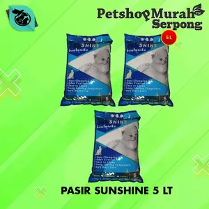 Pasir Kucing Gumpal Sunshine Wangi Clumping Bentonite 5 Liter