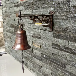 Bel lonceng rumah kuningan antik bermotif