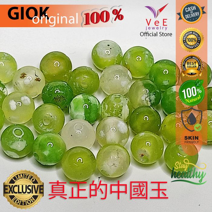 Gambar Butiran Beads Batu Giok Jade Jadeite Asli 6mm Green Phrenite - VeE dari Vee Jewelry Store Kota Bekasi Tokopedia