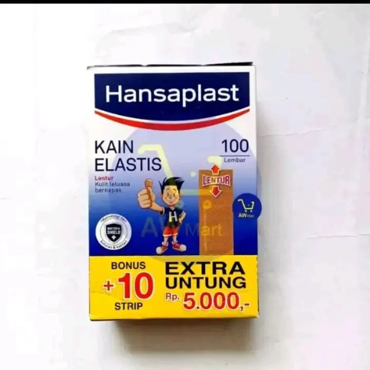 Hansaplast plester coklat elastis dan onemed transparan isi 100 dewasa 1