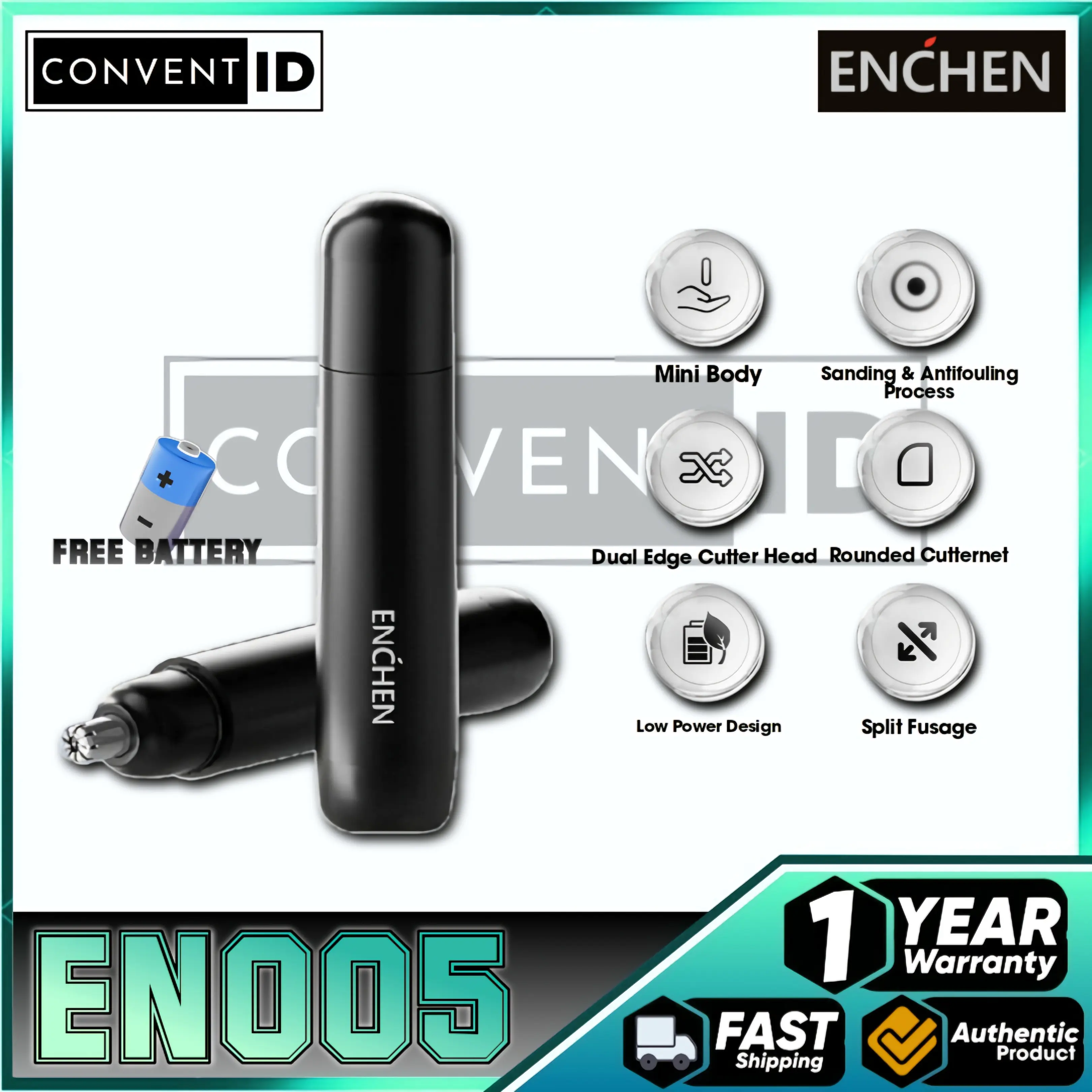 ENCHEN EN005 Mini Handheld Electric Nose Hair Trimmer Shaver Portable