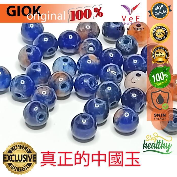 Gambar Butiran Beads Batu Giok Jade Jadeite Asli 6mm Cloud Blue Aventurine dari Vee Jewelry Store Kota Bekasi Tokopedia