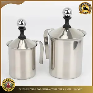 pembuat busa susu latte art / milk frother double mesh 400 ml cc