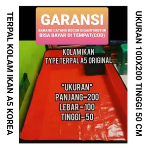 Terpal Kolam Ikan 200x100x50 A5 Korea Bentuk Kotak Cocok untuk Renang Anak dan Kolam Ikan