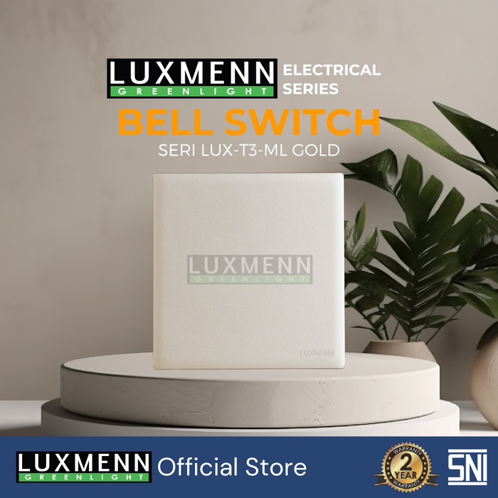 Gambar Luxmenn Saklar Bell Gold, Seri LUX-T3-ML dari Luxmenn Lighting LED Kota Administrasi Jakarta Utara Tokopedia