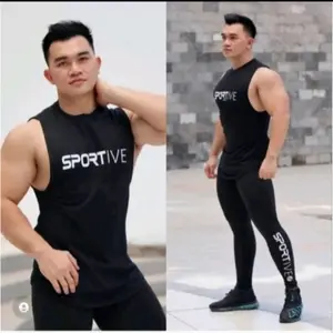 Singlet Pria Gym Fitness Sportive Olahraga Pakaian