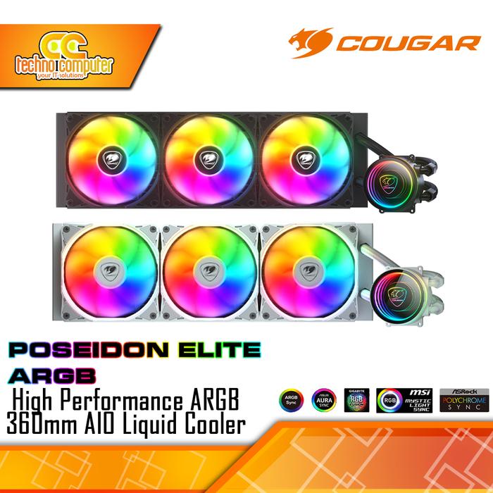 Gambar CPU COOLER COUGAR POSEIDON ELITE 360 ARGB - 360mm AIO Liquid Cooler dari Techno Computer Bali Kota Denpasar Tokopedia