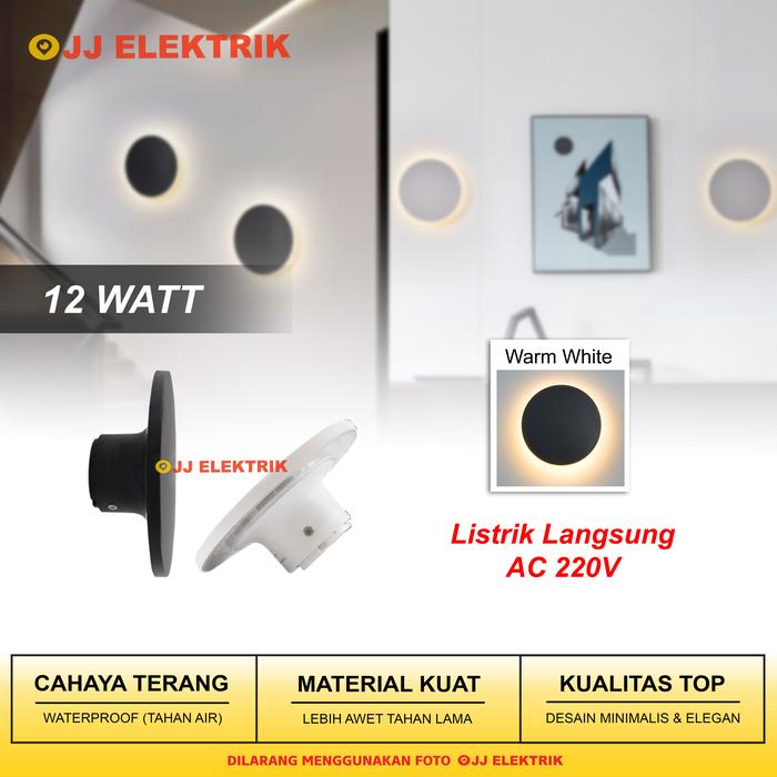Gambar Lampu Dinding LED 12W Terang Modern Minimalis Dekorasi Indoor Outdoor dari JJELEKTRIK Kab. Tangerang Tokopedia