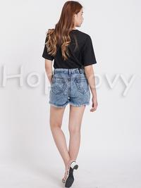 Gambar HOPYLOVY Celana Pendek Wanita Hotpants Jeans Ripped Lula dari BarokahDM Kota Bogor 4 Tokopedia