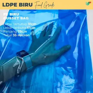 Plastik PE Besar Warna Transparan, Biru, Merah, Bening