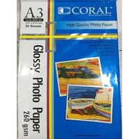 Gambar CORAL GLOSSY PHOTO PAPER A3 260 GSM dari FJ COM Kota Administrasi Jakarta Pusat 2 Tokopedia