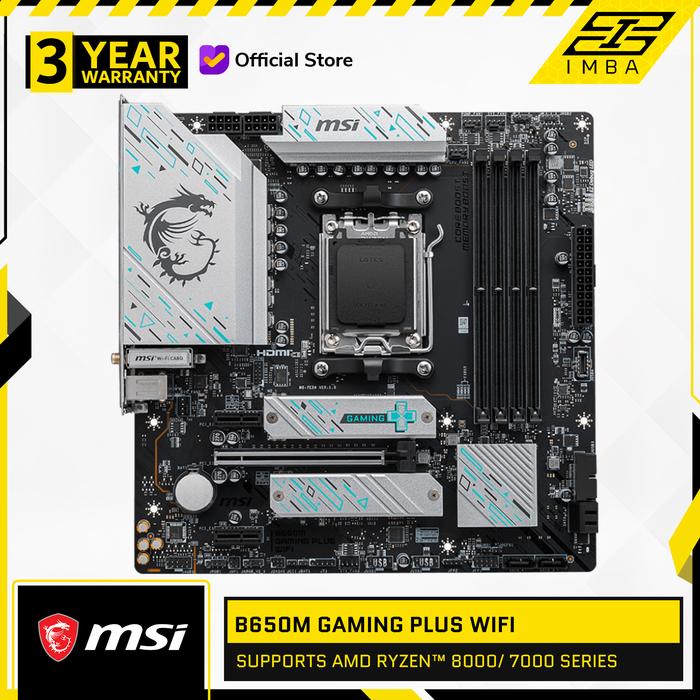 Gambar MSI MOTHERBOARD MATX B650M GAMING PLUS WIFI DDR5 AM5 /AMD 3Y - MSI B650M GAMING WIFI DDR5 dari IMBA PC Kota Administrasi Jakarta Utara Tokopedia