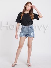 Gambar HOPYLOVY Celana Pendek Wanita Hotpants Jeans Ripped Lula dari BarokahDM Kota Bogor 2 Tokopedia