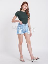 Gambar HOPYLOVY Celana Pendek Wanita Hotpants Jeans Ripped Lula dari BarokahDM Kota Bogor 3 Tokopedia