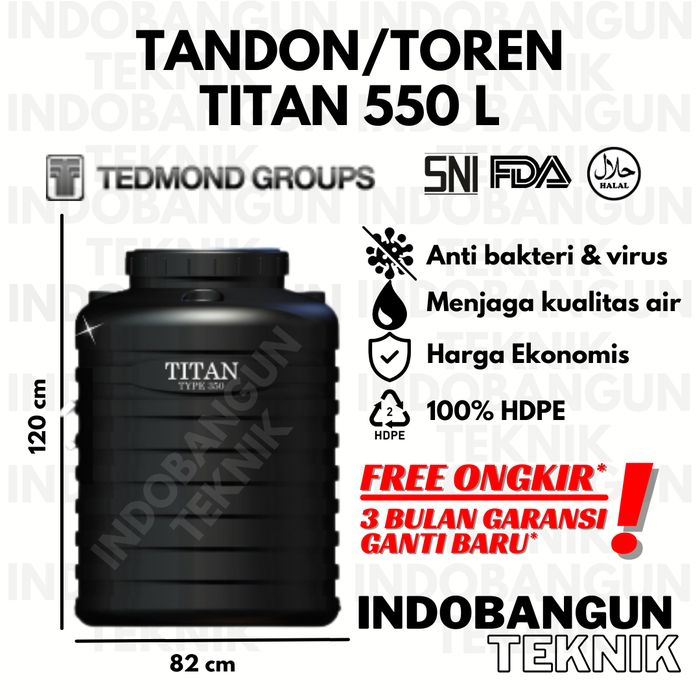 Jual Toren Tangki Tandon Air Grand Titan 500 Liter Tedmond Kuat Tahan ...