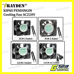 RAYDEN Mini Cooling Fan AC 220V Exhaust Kipas Pendingin 8 9 12 Cm