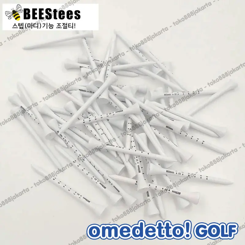 GOLF WOODEN TEE BEES TEES WITH SIDE STRIPES BEESTEES KAYU OMEDETTO 3