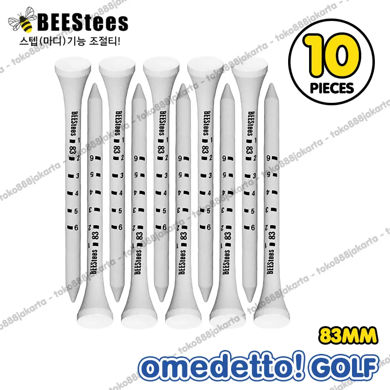 GOLF WOODEN TEE BEES TEES WITH SIDE STRIPES BEESTEES KAYU OMEDETTO 1