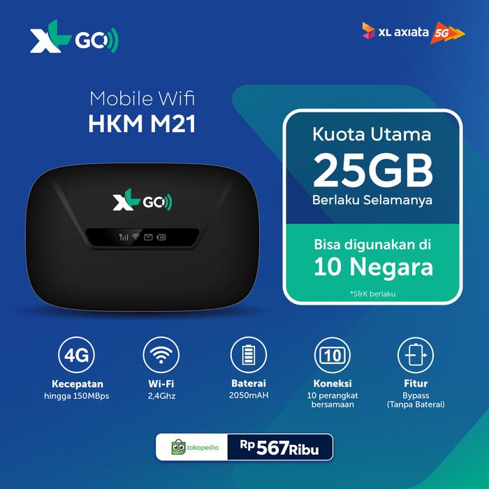 Gambar Modem Mifi HKM M21 XL 4G LTE UNLOCK - HKM M21 XL GO IZI 4G LTE BYPASS dari NTL.SHOP Kota Surabaya Tokopedia