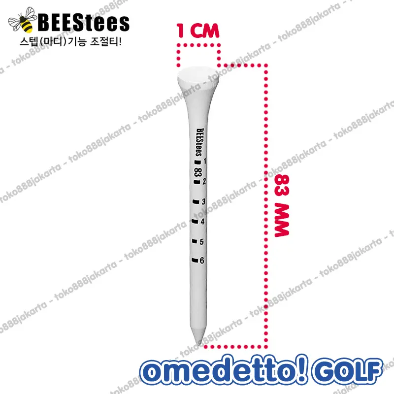 GOLF WOODEN TEE BEES TEES WITH SIDE STRIPES BEESTEES KAYU OMEDETTO 2