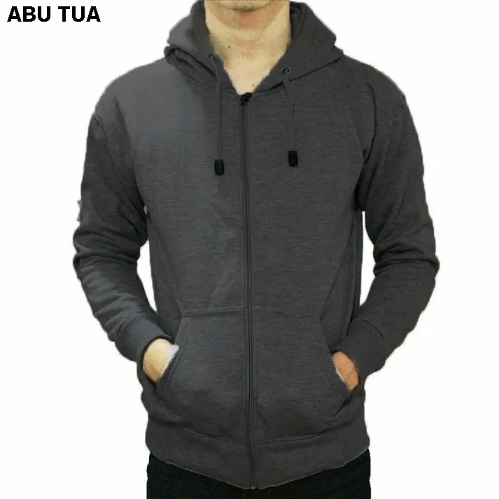 JAKET HOODIE ZIPPER POLOS ABU TUA PRIA WANITA 1